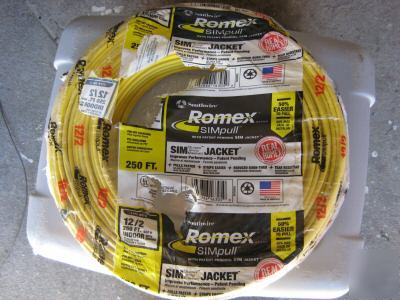 New 500 feet 12/2 romex with ground nm-b yellow jacket 