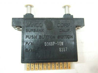 New janco burbank push button switch D36BP-1EW 