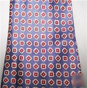 Vintage mens blue & red acetate geometric retro tie