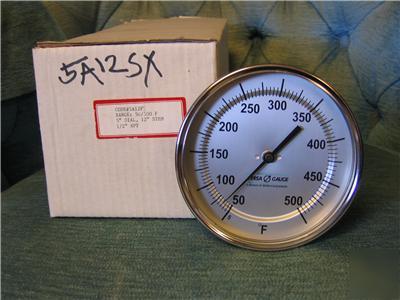 New versa gauge bimetal thermometer 50 - 500 f in box 