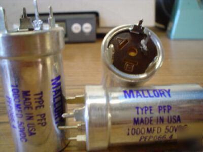 New 4PCS mallory twist lock 50V .1000UF capacitors 