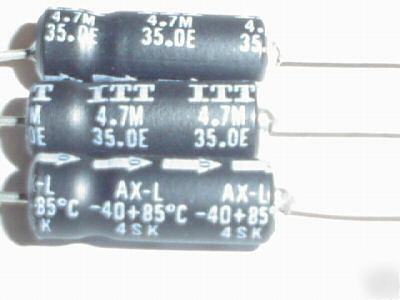 New 500 pcs. itt 35V 4.7UF axial capacitors 