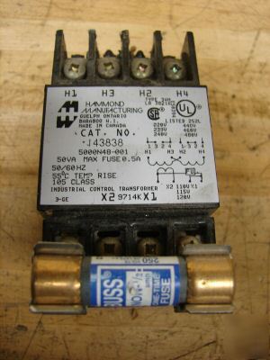 Hammond industrial control tansformer 143838 50VA