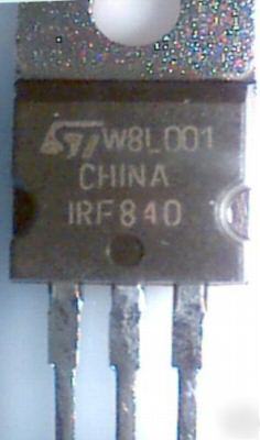 10 n-chan IRF840 mosfet,irf 840,500V,8A,125W, TO220,nos
