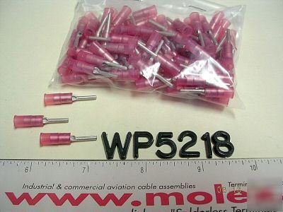 100 red wire pin terminal connector 22-18 wire