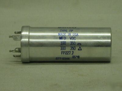 Mallory capacitor 100 m 350 v FP227.7 fp-227.7 677-9344