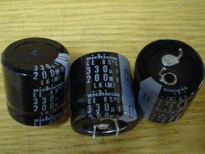 New 50 nichicon 200V 330UF snap-in capacitors 