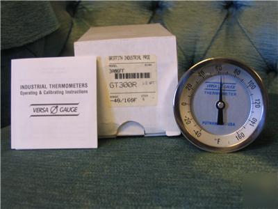 New versa gauge bimetal thermometer -40 -160 f in box 