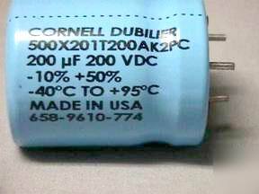 5 cd 200UF 200V 3 lead electrolytic capacitors