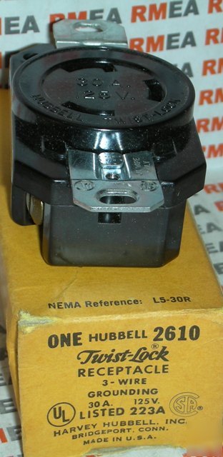 New hubbell receptacle 2610 3W 30A 125V lot of 3@