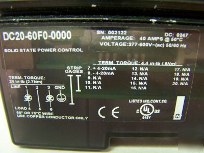 Watlow din-a-mite solid state power controller DC20