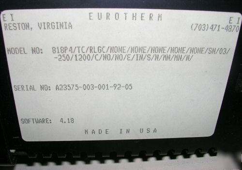 Eurotherm 818P temperature & 832 power controller, 818