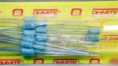 1 k ohm 5% @ 2W ohmite wirewound resistors (50 pcs)