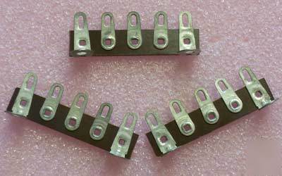 3) vintage 5 lug phenolic solder terminal strips