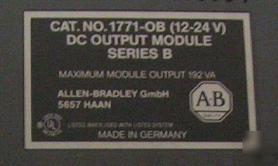 Allen bradley dc output module ; 1771-ob (12-24 v)