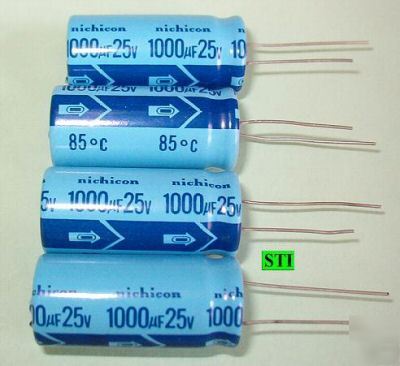  1000UF mfd 25V electrolytic capacitor (qty 4) radial