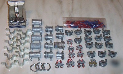 122 piece lot of electrical connectors and channels