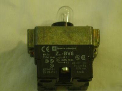 New telemechanique light indicator p/n ZB2-BV624V 