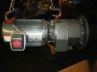 Us electric motor with inline gear box 5 hp 3 phase 
