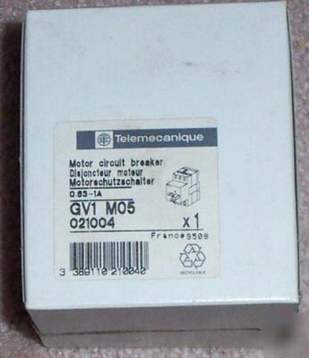 Telemecanique GV1M05 manual motor stater .63-1A 