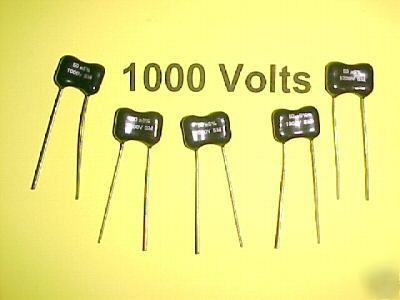 100PF at 500V dipped silver mica capacitors : qty=5