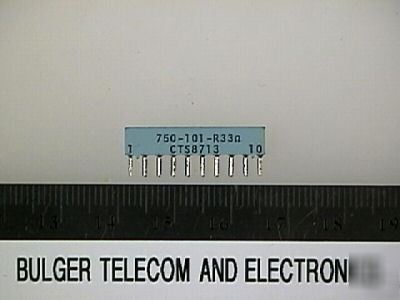 33 ohm 1/4 watt 2% resistor network <bussed>