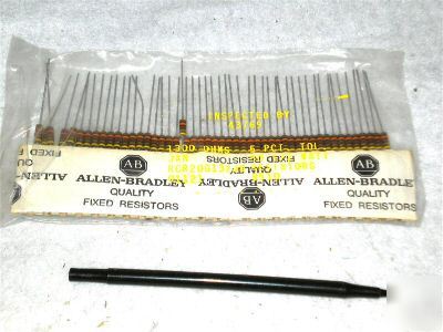 50 vintage carbon comp 1300 ohm 1/2W resistor mil ab