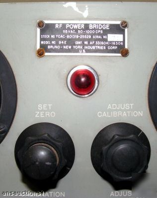 Bruno rf power bridge 94E test meter equipment