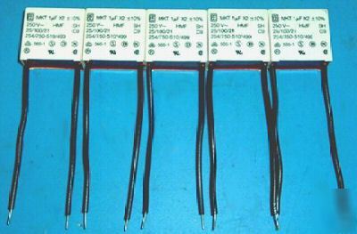 Film capacitor 1.0UF 250VAC X2 rad 10PC lot