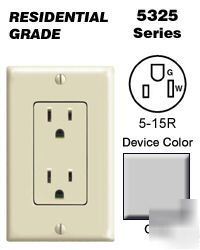 Leviton 5325-g decora dup receptacle residential(10PCS)