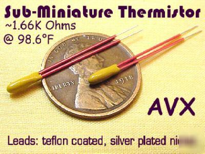 Tiny precision thermistors > low mass = fast response 