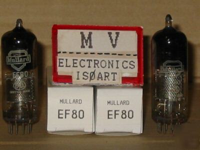 2 matched tubes EF80 6BX6 mullard - valvole rÃ¶hren 