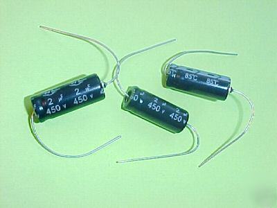 2UF at 450V axial lead electrolytic capacitors : qty=11