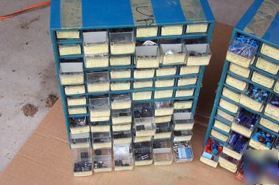 60 drawers of various value capacitors