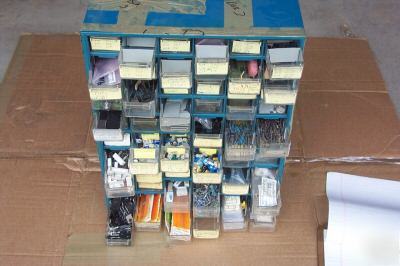 60 drawers of various value capacitors