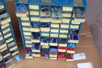60 drawers of various value capacitors