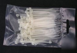 65MM white cable ties - pack of 300 pieces