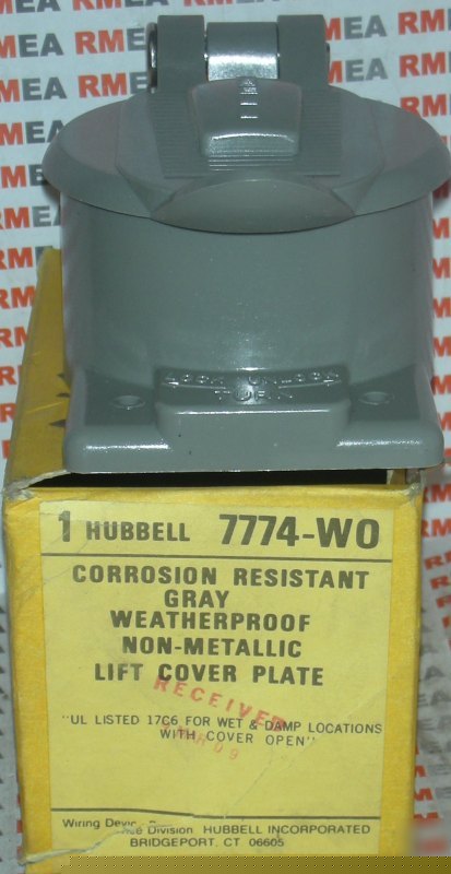 Hubbell 7774-W0 receptacle lift cover plate outdoor 2@