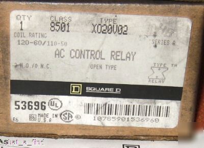 New square d 8501 XO20V02 ac control relay 8501XO20V02