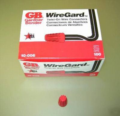 Nib gb 10-006 wire connector red box of 100 b 