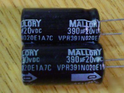 25PCS mallory 20V 390UF low esr 105C radial capacitor
