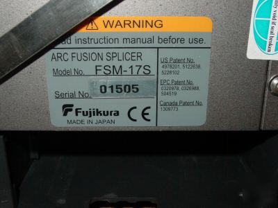 Fsm-17S fujikura fusion splicer complete kit 3 year war