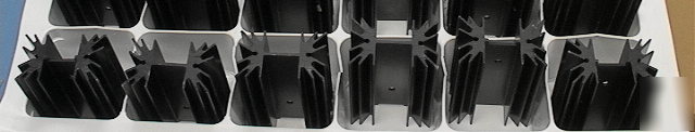 Six (6) black anodized 16-finned aluminum heat sinks 2