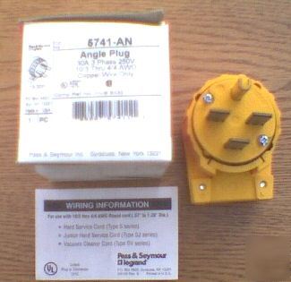 New p&s 5741-an 30 a 250 v 3 phase 15-30P angle plug
