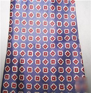 Vintage mens blue & red acetate geometric retro tie