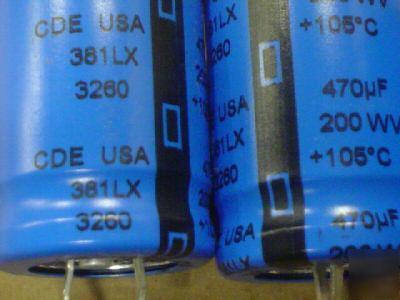 5 cde 200V 470UF mini 105C snap in capacitors 