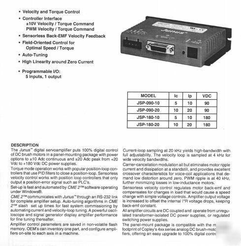 Copley jsp-180-20 servo amplifiers