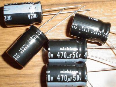 New 50PCS 50V 470UF nichicon hi temp radial capacitors 