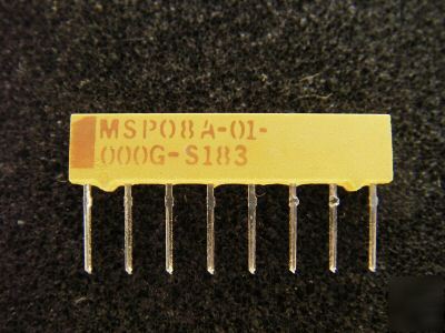  resistor network, MSP08A-01-000G, zero ohm, 1W,2%,100V
