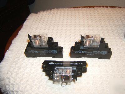 (3) allen-bradley din rail mount relays w/ bases.